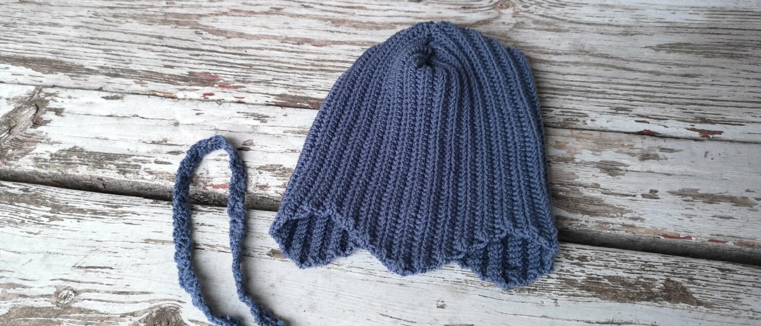 Hæklet Djævlehue - infinity heart baby merino